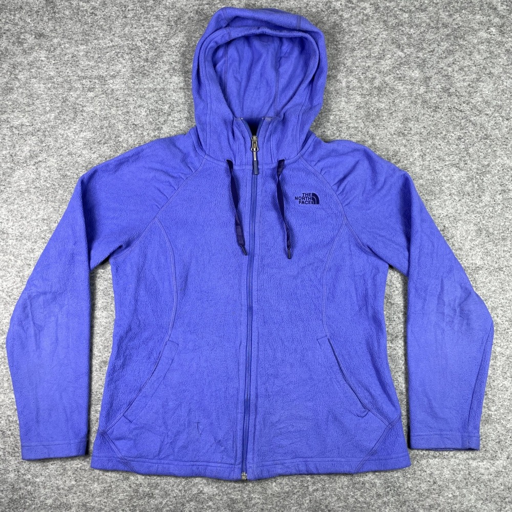 The North Face Fleece Hoodie Womens M Purple TKA 100 Full Zip Active Jacket